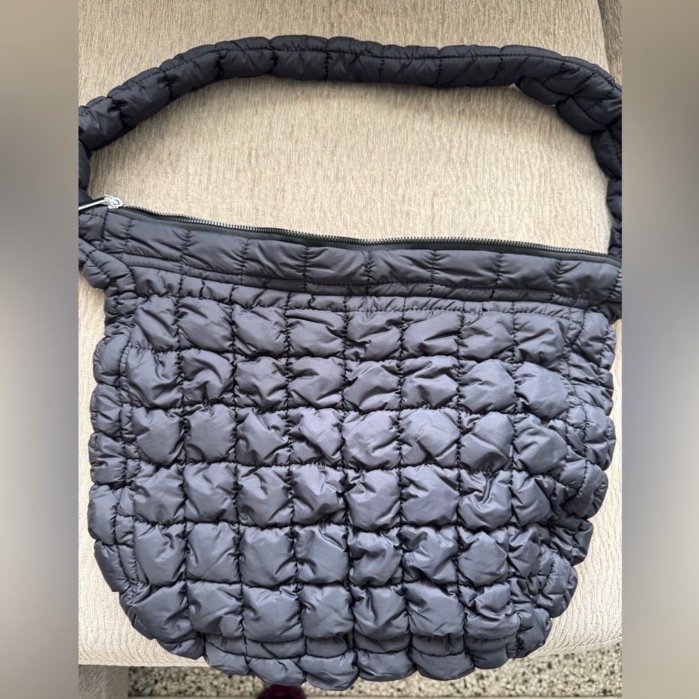 Quilted puffer tote purse bag